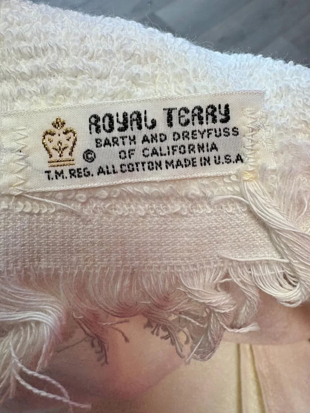 Vintage Barth & Dreyfuss Gold Monogrammed “N” Royal Terry Bath Towel~Made in USA